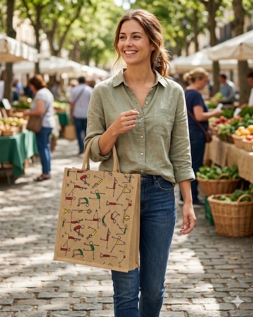 Muilticolor jute bag pack of 3